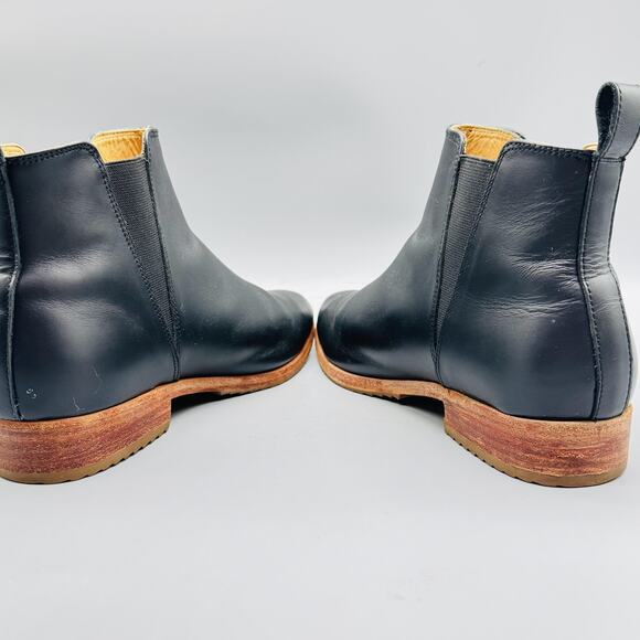 Nisolo Boots Women 7.5 Black Leather Chelsea Ankle Classic Dress Elastic Pull On - Picture 7 of 11